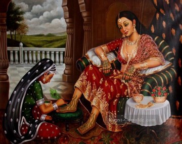 Mehandi der Braut Indien Ölgemälde